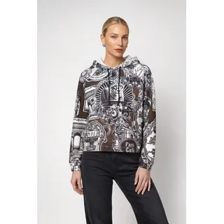 Monari Sweatshirt Emblem allover Sweatshirt Schwarz 42