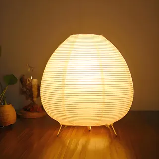 ACMHNC Reispapier Tischlampe, E14, Weiß, ca. 24 cm