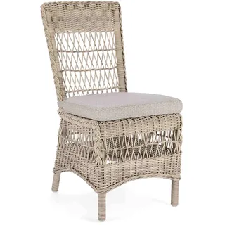 Gartenstuhl Jupiter Rattan und Aluminium, skandinavisch, natur, abnehmbares Sunproof Kissen