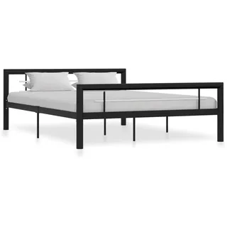 vidaXL Bettgestell 120 x 200 cm Schwarz/Weiß