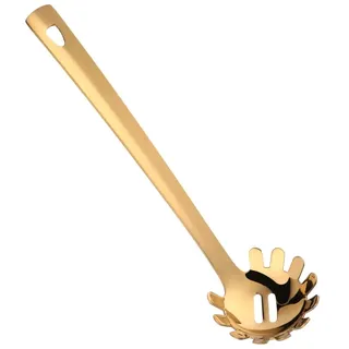 YDware Gold Spaghettilöffel Edelstahl 30 cm, Nudelkelle, Nudellöffel, Spülmaschinengeeignet