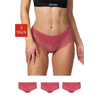 SNOCKS Hipster Panties mit Spitze | Mauve | XS