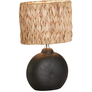 Fischer & Honsel Tischleuchte Hyazinthe, Natur, Naturmaterialien, 13.5x38.5x23 cm, Schnurschalter, Lampen & Leuchten, Innenbeleuchtung, Tischlampen, Tischlampen
