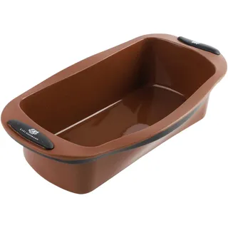 KARL HAUSMANN Brotbackform Silikon - 30 x 12,5 cm - Braun Backform Kasten Silikon - BPA Frei - Antihaftbeschichtun Silikonbackform Kastenform - Brotfrom - Rechteckig Brotform - Kuchenform
