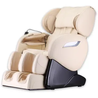 Luxus Massagesessel Shiatsu F2000 Leder weiß beige Rollentechnik Massage Heizung