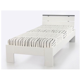 expendio Bett Cortina, Jugendbett 90x200 cm weiß mit Lattenrost und Matratze Kinderbett weiß