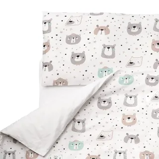 FlyIdeas Baby Bettwäsche Komplett Set 100x135 cm, 100% Reine Zert. Baumwolle Baby Decken Set mit Kissenbezug fur Neugeborenen Kinderbett Stubenwagen & Wiegen, Made in EU