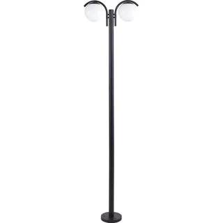Beliani Außenleuchte Aluminium 205,0 cm 2-flammig Schwarz