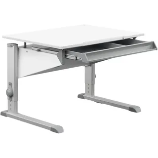 Moll Sprinter CP Kinderschreibtisch höhenverstellbar | mitwachsend, ergonomisch & neigbar für aufrechtes Sitzen | ideal für Schulkinder | Schreibtisch weiß optional mit Schublade | Made in Germany