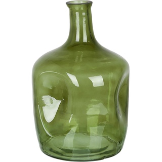 Blumenvase Glas grün 30 cm Tischdeko Ballonvase Flaschenvase Modern Boho Kerala