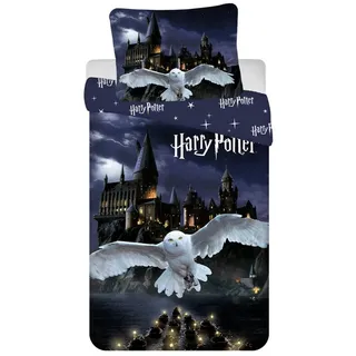 Jerry Fabrics Harry Potter Mikrofaser Schwarz 140 x 200 cm + 70 x 90 cm