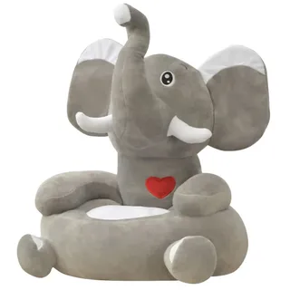 vidaXL Plüsch-Kindersessel Elefant Grau