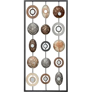 Spetebo - Metall Deko Metall Wandbild - 61cm - Wand Schmuck Objekt Kupfer Gold Wandspiegel