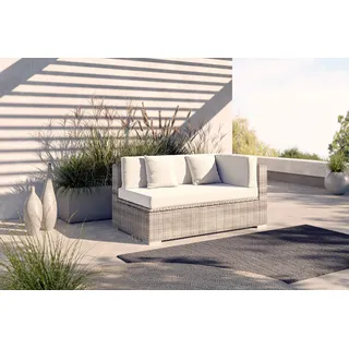 OUTFLEXX Gartensofa 2-Sitzer, Armlehme links, desert-beige, Aluminium/Polyrattan/Polyester, mit Kissenboxfunktion