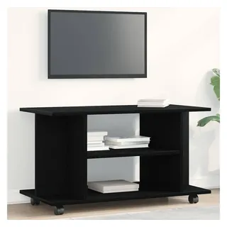 vidaXL TV-Schrank mit Rollen 80x40x45 cm Schwarz Eichen-Optik Holz