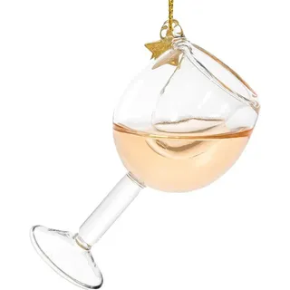 SIKORA Christbaumschmuck Rosé Weinglas besondere Weihnachtskugel Glas Anhänger – BS553, Christbaumschmuck Deko - traditionell, witzig & außergewöhnlich