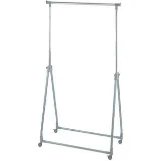 Kleiderständer Klappbar, Höhenverstellbar, Silber Glänzend, Verchromtes Metall Chrom, Pulverbeschichtetes Metall Grau, Polypropylen Grau - Silber Glänzend - Wenko