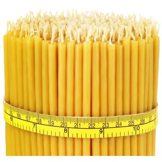 NKlaus Bienenwachskerze 1200x Qualität Bienenwachs Dünne Ritual Kerzen Höh (3950g - (ca. 1200 St) beige