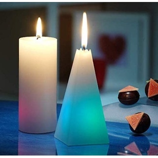 Luna24 simply great ideas... LED-Kerze Regenbogenkerzen runde Form, 4er-Set, Echtwachskerze mit Farbwechsel (4-tlg), Regenbogenkerze weiß