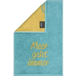 Gästetuch Meer geht immer (BL 30x50 cm) - türkis - BL 30x50 cm