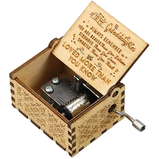 Vintage Holz Handkurbel Spieluhr Sie sind mein Sonnenschein Geschenk für Familienliebhaber Geburtstag/Weihnachten/Valentinstag (For GrandDaughter)