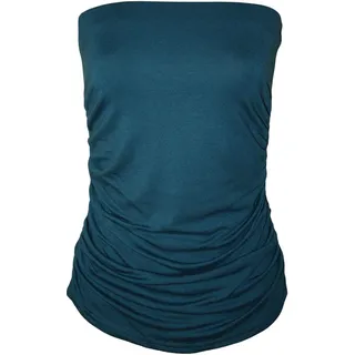 WearAll Bandeau-Top für Damen, trägerlos, ärmellos, Größe 42-46, Schwarz, blaugrün, 40-42 Plus - 40-42