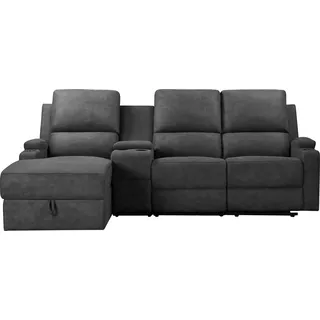 Home Affaire »Napori Multimediasofa, 3er Kinosessel XXL, L-Form,«, Kinosofa mit Relaxfunktion, Getränkehalter, Staufach und Staukasten
