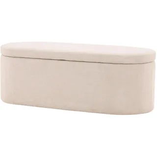 VCM Pouf mit Aufbewahrung Polyester 50 x 130 cm Weiß