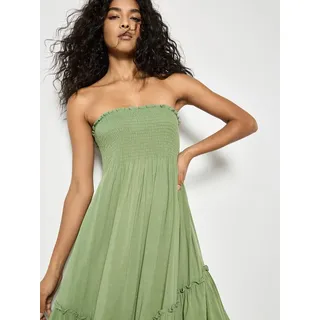 Apricot Midikleid Bandeau-Midikleid mit Smokdetails grün L (40)
