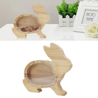 Sparschwein Tier-spardose, Niedliche Cartoon-spardose Aus Holz, Spardose In Tierform Für Jungen, Mädchen Und Erwachsene, Kaninchen-spardose