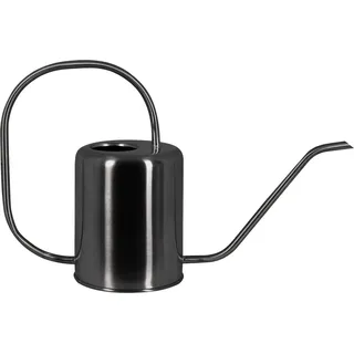tegawo Gießkanne Edelstahl matt lackiert, edles Design, rund, 1,5 Liter grau|schwarz