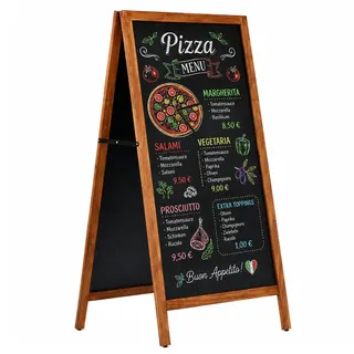 DISPLAY SALES Holz Kundenstopper XXL 670x1270mm Magnettafel | Holz Aufsteller beidseitig nutzbar, magnetische Kreidetafel aus Buchenholz, Tafelständer