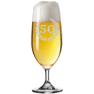 LUXENTU 50. Jubiläum Biertulpe Pilsglas mit Gravur Gläser