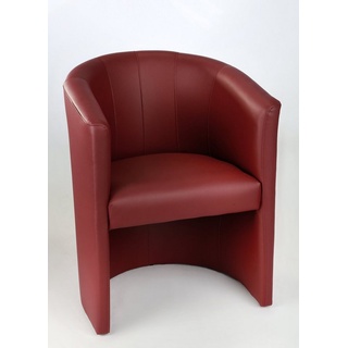 Kamil Cocktailsessel Design Sessel Clubsessel Loungesessel Farbe bordeaux Kunstleder (1 Set, 1-St) rot