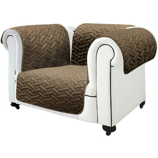 Starlyf Sofa Cover Individual, Sesselhusse, Sesselauflage, wasserabweisend, wendbar braun und beige, 190x170 cm, Sesselbezug