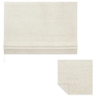Victoria M. Raffrollo Ivora Raffrollo 80 x 175 cm, elfenbein-meliert, mit Hakenaufhängung, mit Bohren, freihängend, halbtransparent, Polyester beige 80 cm x 175 cm