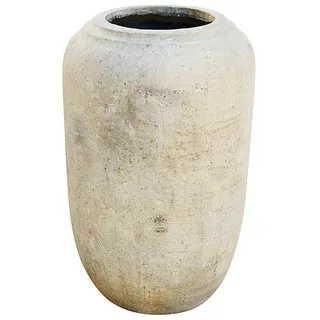 Mirabeau Übertopf charmante Bodenvase Xerette mit Antik-Finish und Patina beige (vintage-inspiriert, dekorative Vase, ausdrucksstarke Farbnuancen), Steinvase, antikes Finish, für innen & außen, B 38cm, H 60cm, T 38cm beige