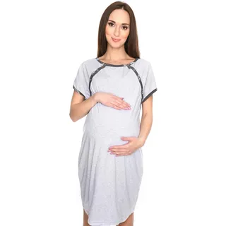 MijaCulture 3 in1 Geburtskleid Stillnachthemd Umstandsnachthemd 4123 (L / EU40, Melange) - L