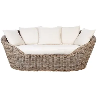 Beliani Sonneninsel, Natur, Beige, Naturmaterialien, 227x80x124 cm, Loungemöbel, Sonneninseln