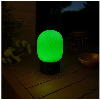 Lightbox Tischleuchte, LED fest integriert, Warmweiß, Akku Tischlampe, 20cm, 280 lm, 2700 K, RGB, dimmbar, Wireless Charging schwarz|weiß