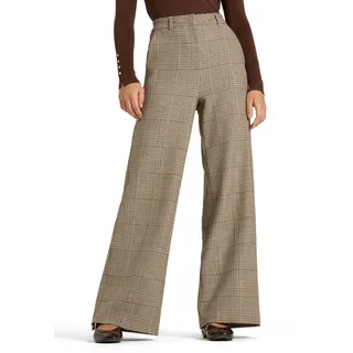 CAMBIO Alexis Hose mit weitem Bein und hohem Bund in Glencheck Turtu | Gr.: 44