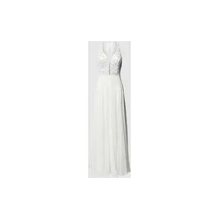 Brautkleid mit Perlen, Offwhite, 32