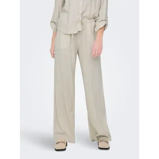 Schlupfhose JDY "JDYCAYA LINEN MW PANT WVN DIA", Damen, Gr. S (36), Länge 32, moonbeam, Web, Obermaterial: 90% Viskose, 10% Leinen, unifarben, lang, Hosen Schlupfhose, Sommerhose mit Leinen