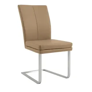 Niehoff Colorado Schwingstuhl Gestell Edelstahl flach, Microfaser Nirvana beige