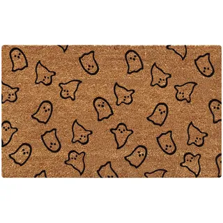 Halloween Fußmatte Welcome Fußmatte 60x40 cm, Kürbis Geist Fußmatten Waschbar Fußabtreter Pflegeleichte Fussmatte Schmutzfänger rutschfest optimale Eingangstürmatte für die Haustür (H, One Size)
