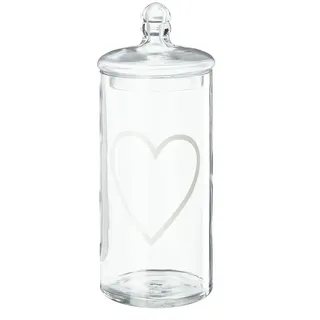 Glasdose mit Deckel   , transparent/klar , Glas , Maße (cm): H: 25  Ø: 10.5