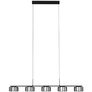 Dieter Knoll Led-Hängeleuchte Tulsa, Schwarz, Kunststoff, Glas, Uni,Uni, länglich,länglich, 15x150x119 cm, CE, 3 Helligkeitsstufen, Lampen & Leuchten, Innenbeleuchtung, Leuchten nach Räumen, Esstischlampen