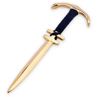 NKlaus Dekofigur 21 cm Brieföffner Anker Messing gold mit blauem Tau Flaschenöffner Mar, Made in Germany