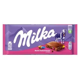 MILKA Tafelschokolade Bunte Kakaolinsen, 100g