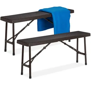 Relaxdays Bierbank 42 x 100 x 25 cm Braun